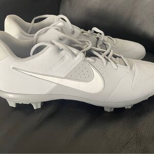 Nike Alpha Huarache Varsity Low Men’s Baseball Cleats Size 16 Gray and White